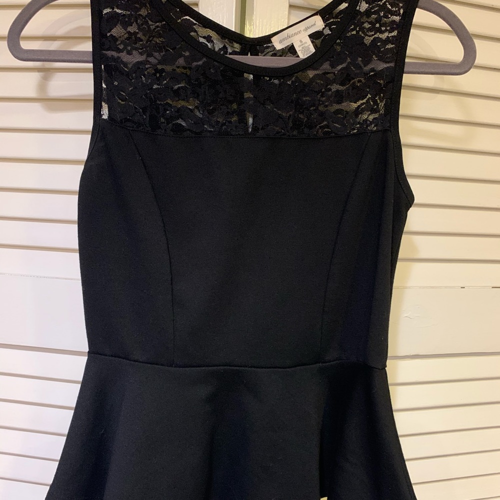 Lace peplum tank top
